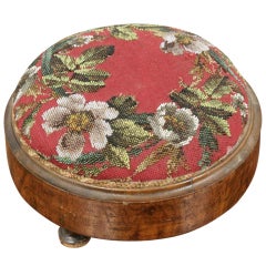 Victorian Circular Walnut Footstool