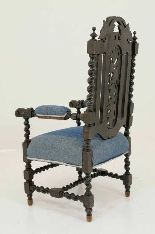 Jacobean Carved Oak Throne Chair 1