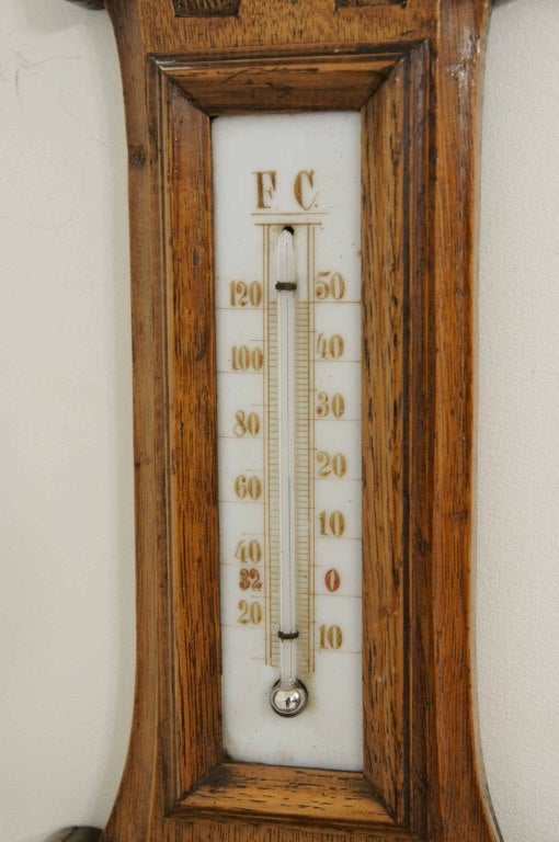 Victorian Oak Barometer