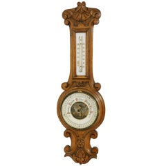 Antique Victorian Oak Barometer