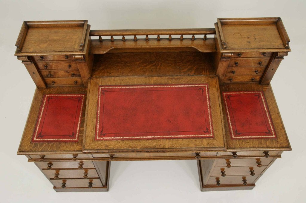 19th Century Victorian Oak Dickens Desk