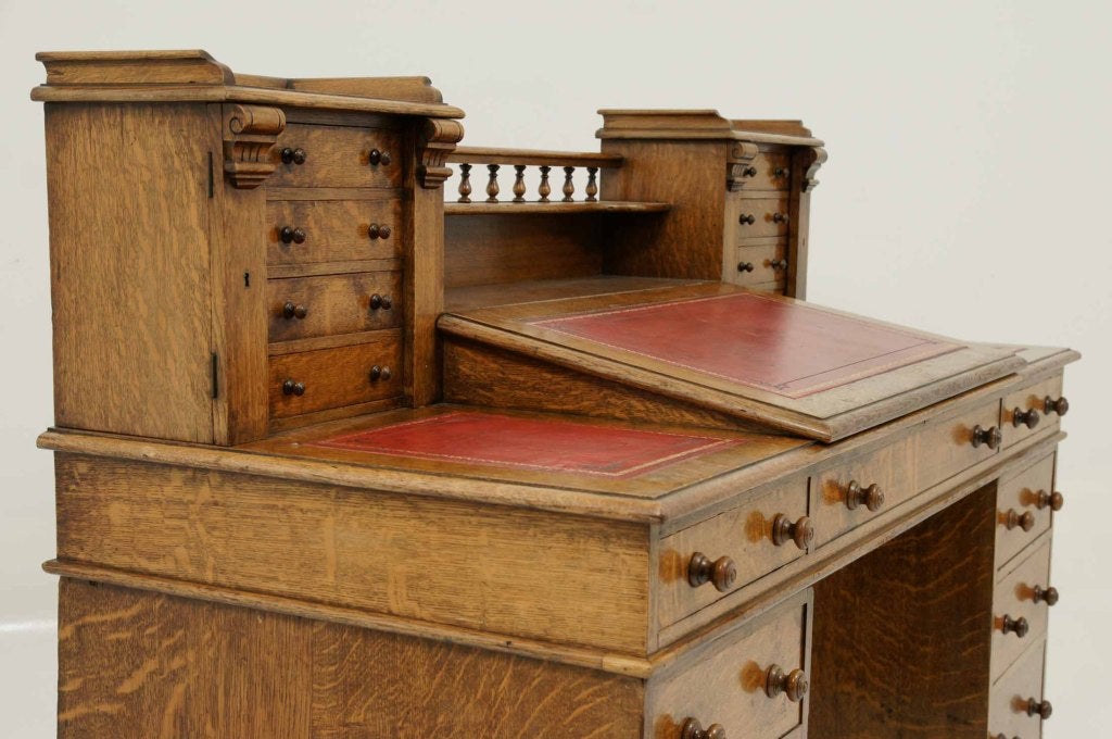Victorian Oak Dickens Desk 2
