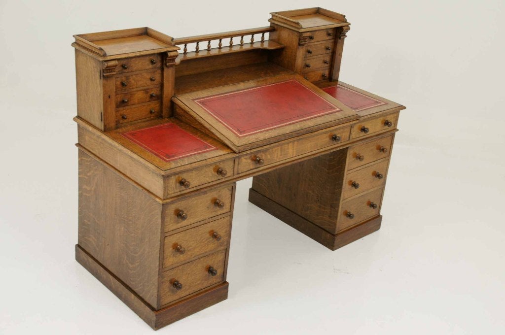 Victorian Oak Dickens Desk 3