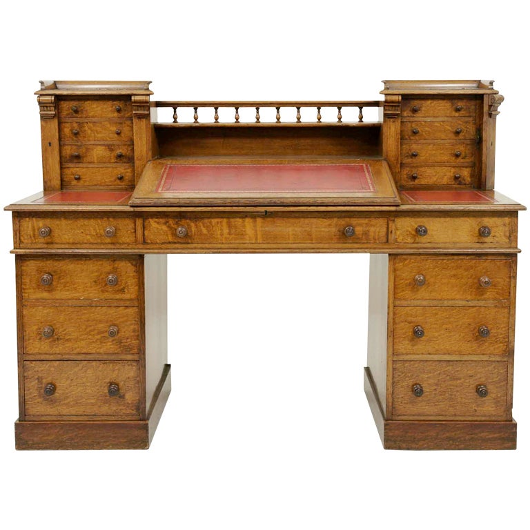 Victorian Oak Dickens Desk