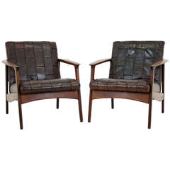 Vintage Stunning Danish Modern Pair of Rosewood Lounge Chairs