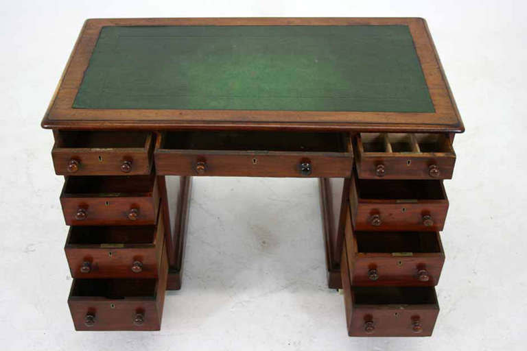 Antique Scottish Victorian Mahogany Double Pedestal Desk Writing Table 1