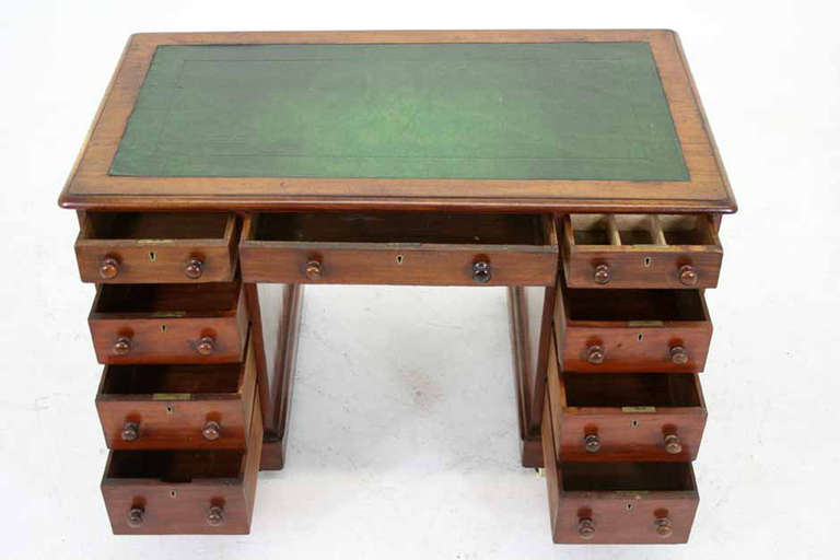 Antique Scottish Victorian Mahogany Double Pedestal Desk Writing Table 2