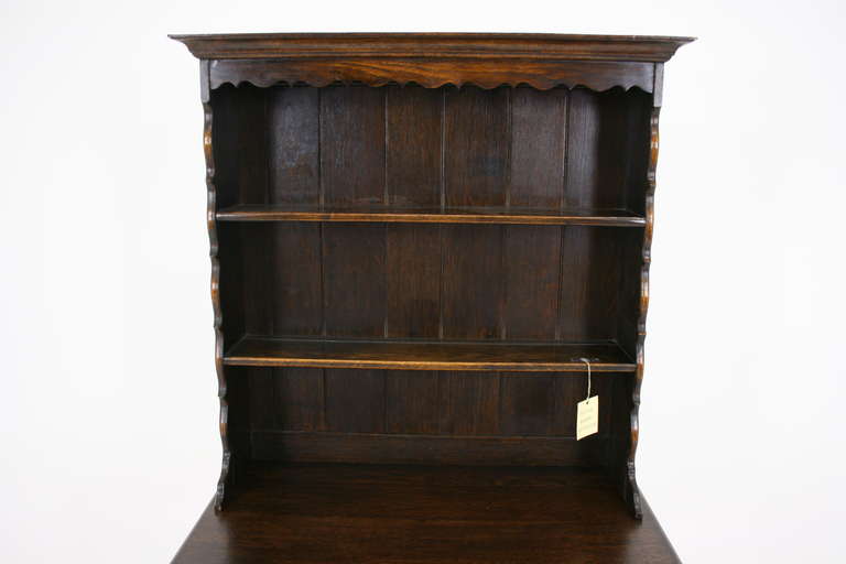 Antique Scottish Petite Oak Welsh Dresser, Buffet and Hutch, Sideboard 3