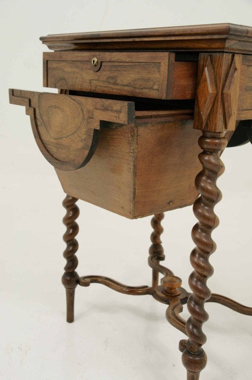 19th Century Victorian Rosewood Sewing Table / Work Box