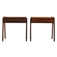 Danish Modern Pair of Rosewood Bedside Tables
