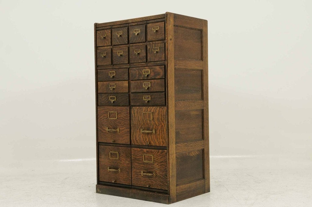 Unusual 18-drawer file cabinet with the 