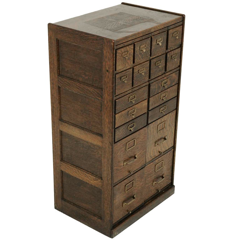 "Macey" 18-Drawer Oak Office File Cabinet