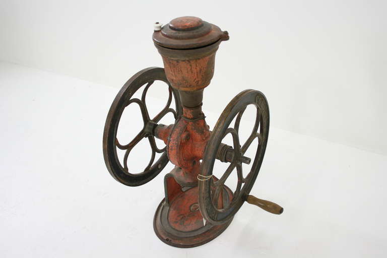 19th Century Antique American Philadelphia MFG Cast Iron Coffee Grinder, Mill ~1890~