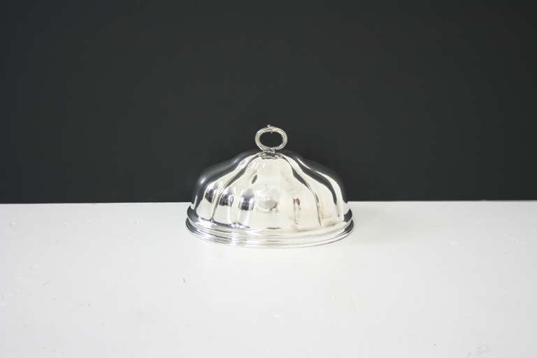 Antique Scottish Victorian Silver Plated Meat Platter Food Dome Cover 3