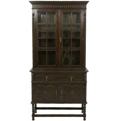 Early 20th Century Oak Barley Twist Bookcase