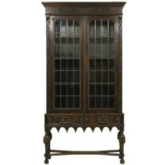 Early 20th Century Carved Oak Bookcase