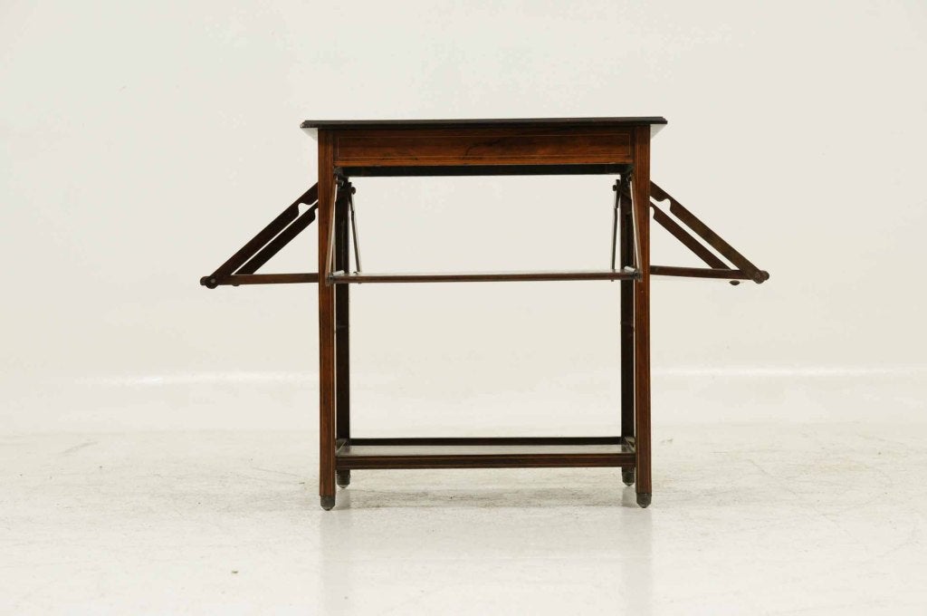Inlaid Victorian Rosewood Fold Out Table
