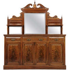Victorian Walnut Mirror Back Sideboard