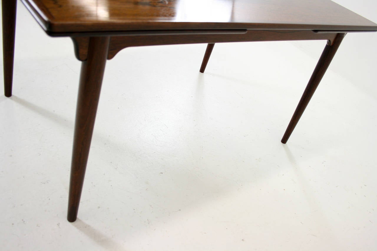 Danish Mid-Century Modern Rosewood Dining Table by Omann Jun In Good Condition In Vancouver, BC