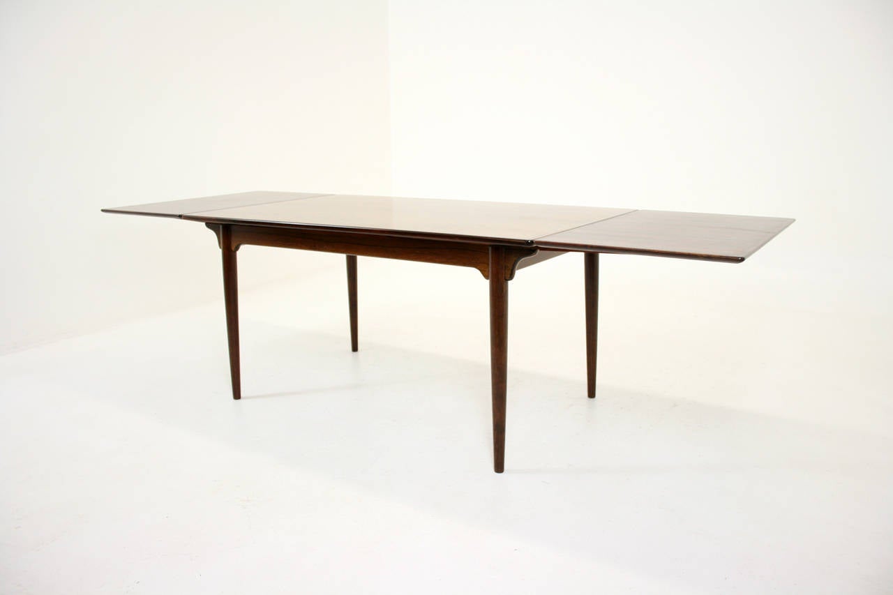 Danish Mid-Century Modern Rosewood Dining Table by Omann Jun 5