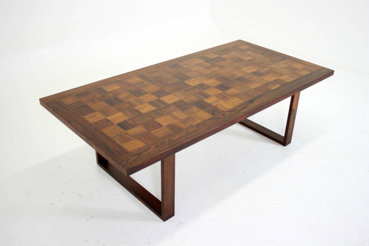 Danish Mid Century Modern Rosewood Coffee Table by Poul Cadovius In Excellent Condition In Vancouver, BC