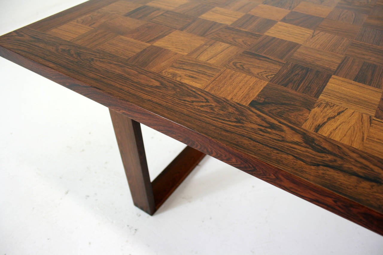 Danish Mid Century Modern Rosewood Coffee Table by Poul Cadovius 2