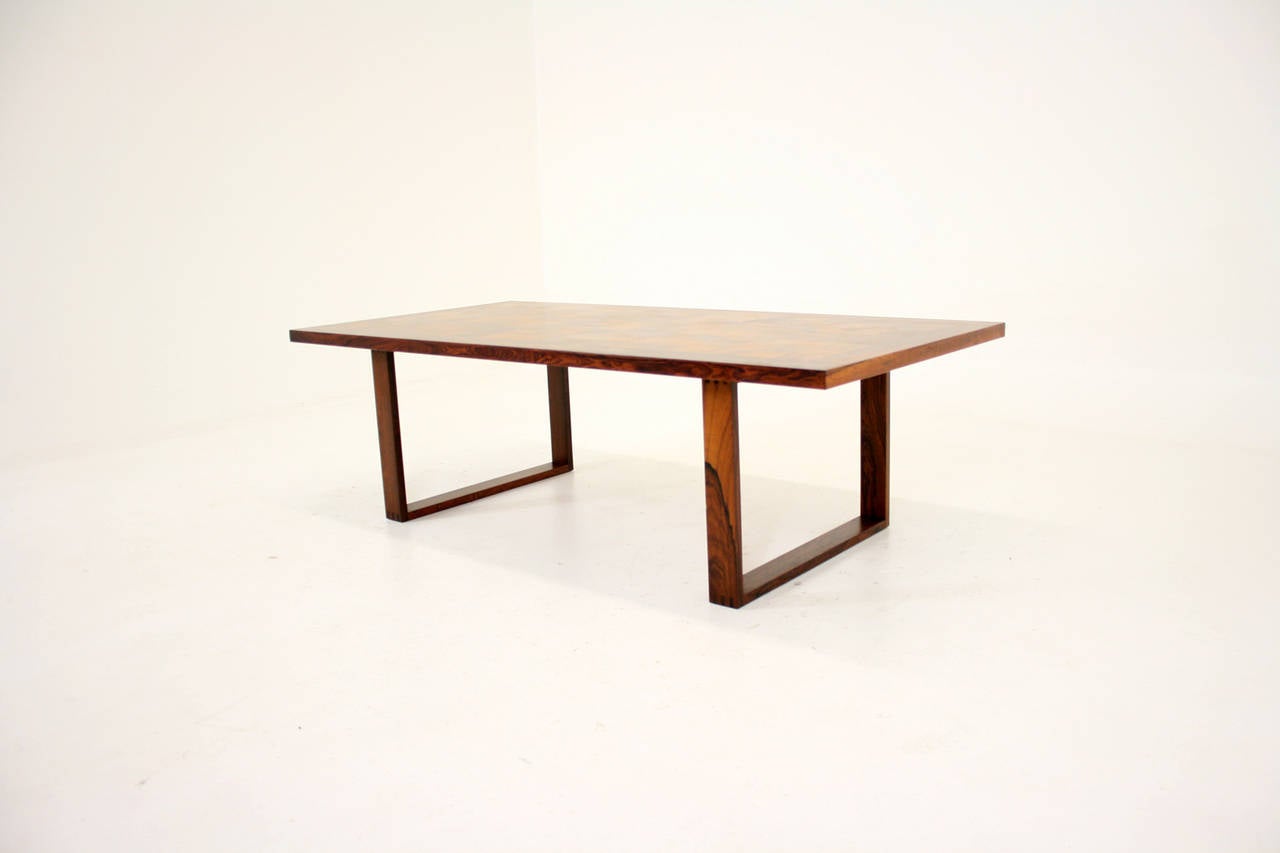 Danish Mid Century Modern Rosewood Coffee Table by Poul Cadovius 5