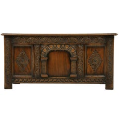 20th Century Carved Oak Coffer