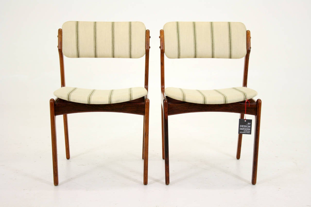 Danish Mid-Century Modern Set of Eight Rosewood Chairs by Erik Buck 4