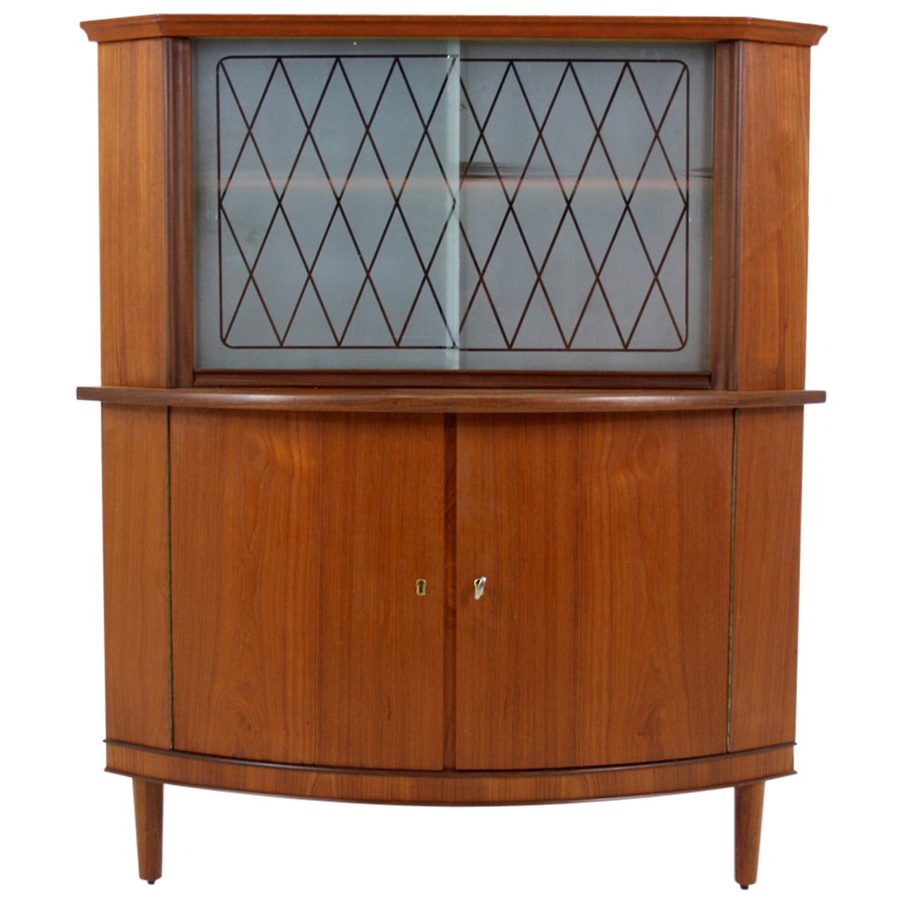 Danish Mid-Century Modern Teak Corner Cabinet or Bar Cupboard