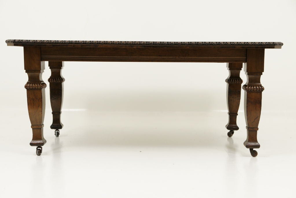 19th Century Victorian Oak Extending Dining Table