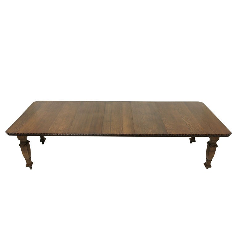 Victorian Oak Extending Dining Table