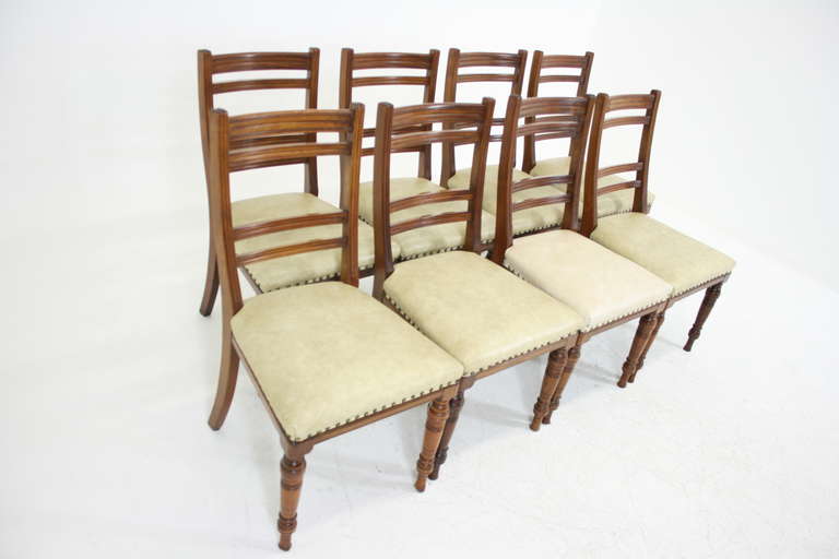 19th Century Set of Eight Antique Scottish Victorian Mahogany Dining Chairs, circa 1890