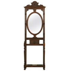 Victorian Carved Oak Hall Stand, Coat Rack