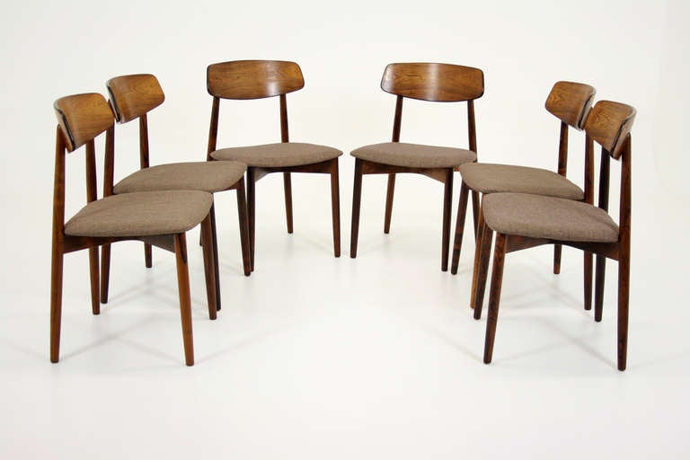 Set of Six Rosewood Dining Chairs 1