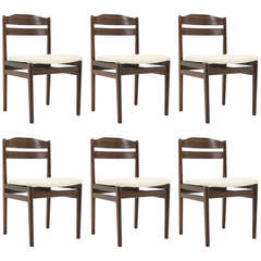 Set Six Rosewood Dining Chairs
