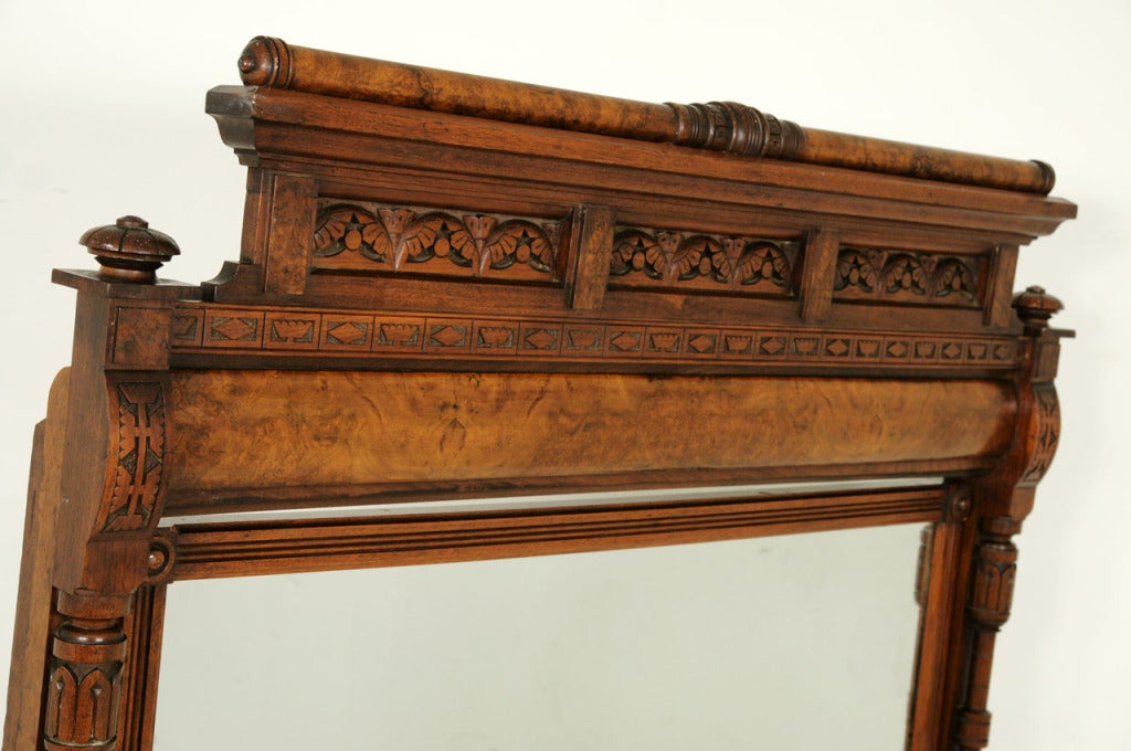 Canadian Walnut Marble Top Dresser With Mirror