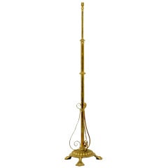 Art Nouveau Brass Standard Floor Lamp