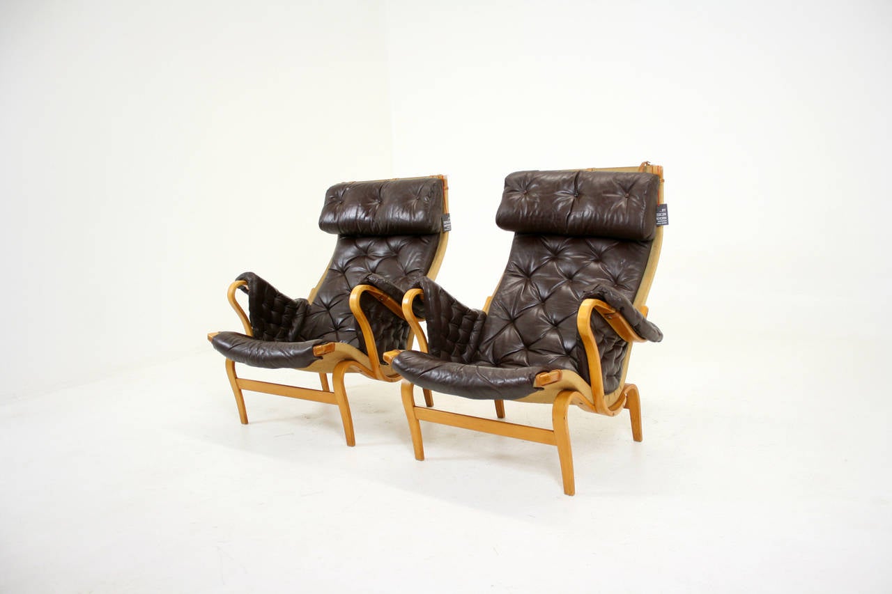 Danish Mid-Century Modern Pair of Pernilla Chairs by Bruno Mathsson 5