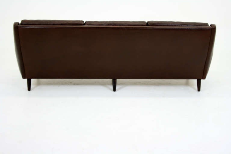 Danish Leather and Rosewood Sofa 1
