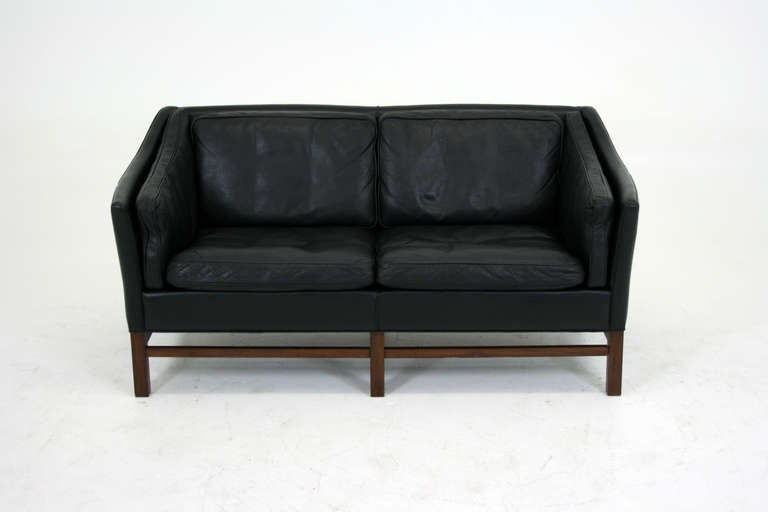 Danish Leather Sofa In Good Condition In Vancouver, BC