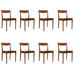 Set of Eight Teak Dining Chairs by Svegards Markaryd