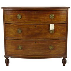Scottish Victorian Bow Front Dresser Chest of Drawers