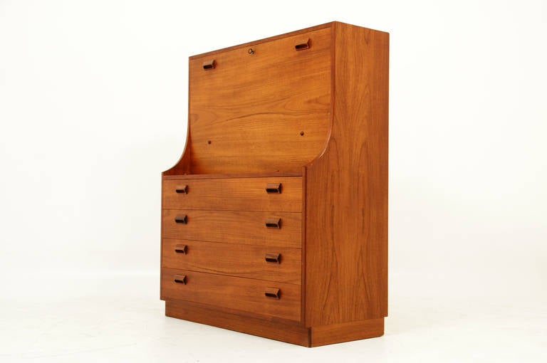 Teak Secretaire Desk Bureau by Borge Mogensen