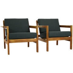 Pair of Oak Lounge Chairs by Borge Mogensen