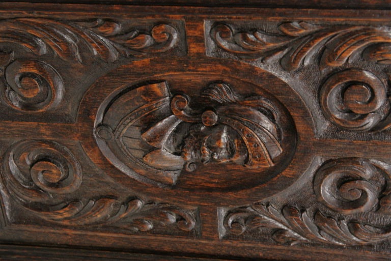 Scottish Carved Oak Armoire