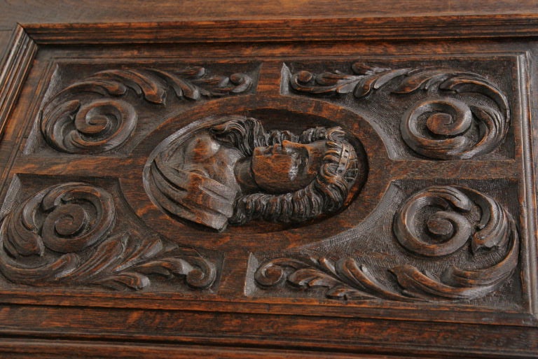 19th Century Carved Oak Armoire