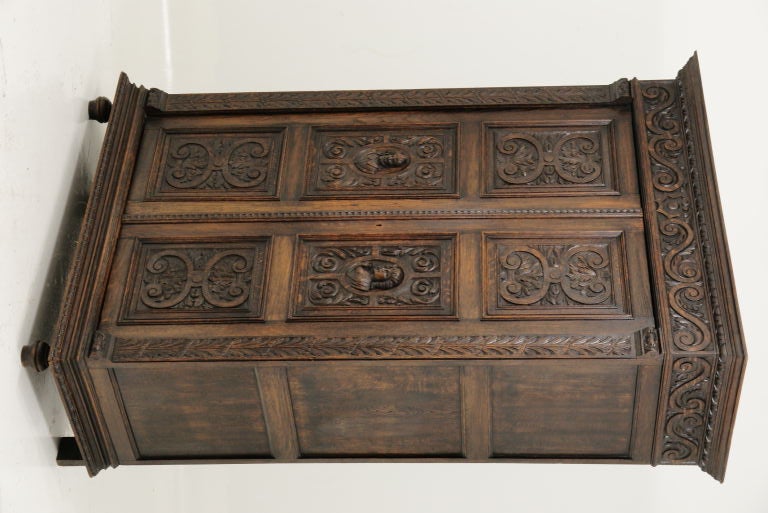 Carved Oak Armoire 1