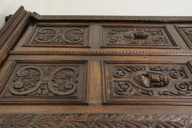 Carved Oak Armoire 3