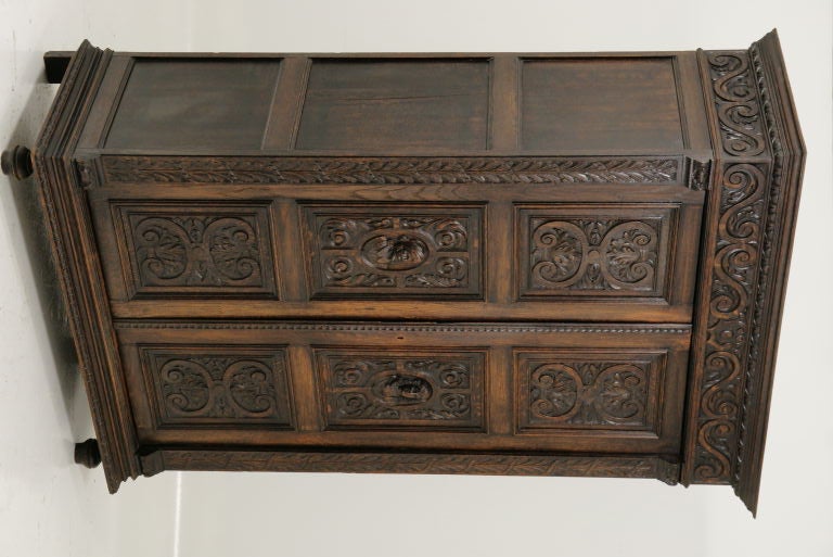 Carved Oak Armoire 5